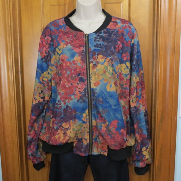 Clotheshead Multicolored Bomber Jacket Full Zip Lined Size Large - Picture 8 of 12